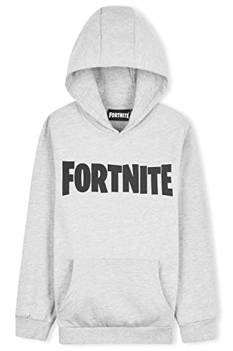 Fortnite Sudadera Niño, Ropa para Niño De Videojuego, Sudadera con Capucha para Niños, Gamer Regalos 7-15 Años (12-13 años, Gris)