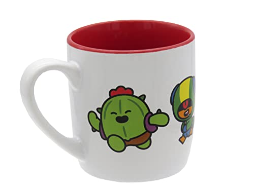 Brawl Stars- Taza Lacada 350 ml en Caja, Taza decorada, Menaje, Color blanco, Producto oficial (CyP Brands)