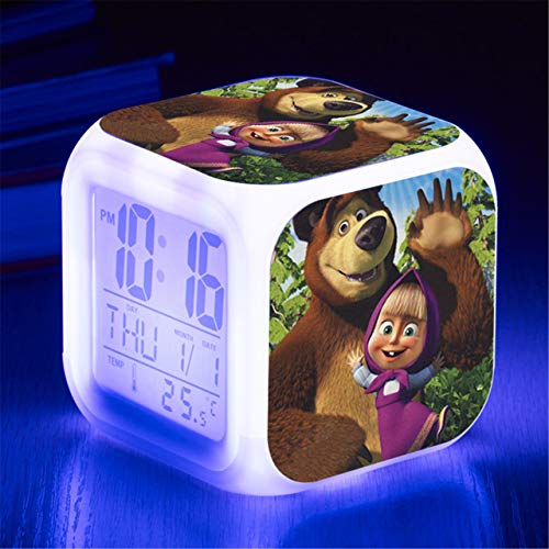 Niños LED Digital Anime Despertador 7 colores Luz de noche Habitación Despertador Viaje Despierta Despertador Fans de cine Despertador Regalo de cumpleaños para Muchachos Muchachas Adolescentes,3