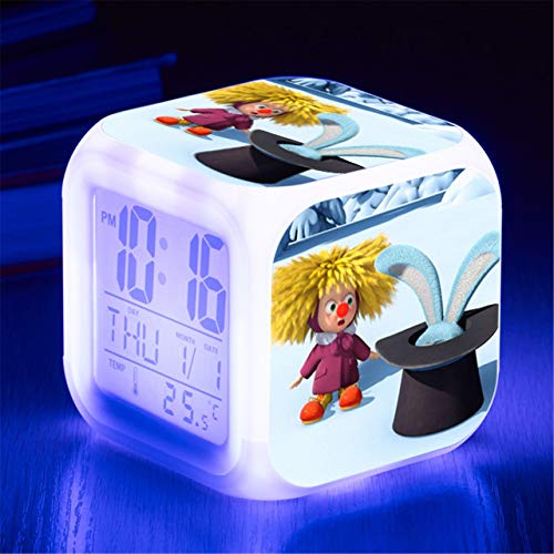 Niños LED Digital Anime Despertador 7 colores Luz de noche Habitación Despertador Viaje Despierta Despertador Fans de cine Despertador Regalo de cumpleaños para Muchachos Muchachas Adolescentes,2