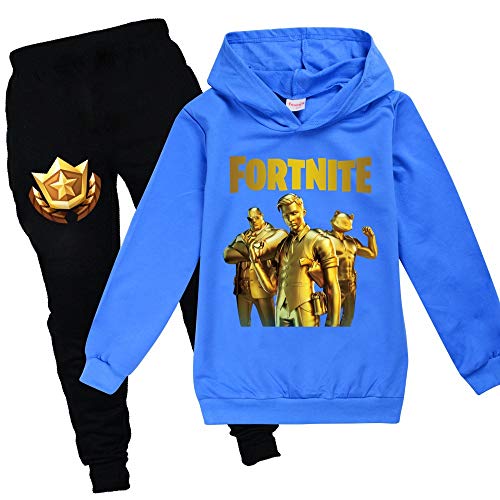 zhaojiexiaodian Chicos Unisex Impresión 3D Pullover Niño Jogging Sudaderas Sudaderas Chándal Ropa Deportiva Jumper Hip Hop Streetwear Tops con Capucha (K-Azul, numeric_160)